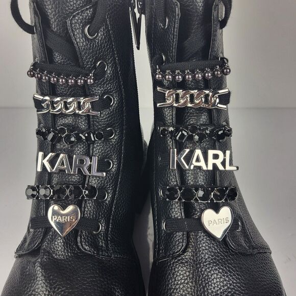 Karl Lagerfeld Paris Everyday Cold Weather Mela Combat Boot 6.5 M - Picture 6 of 11